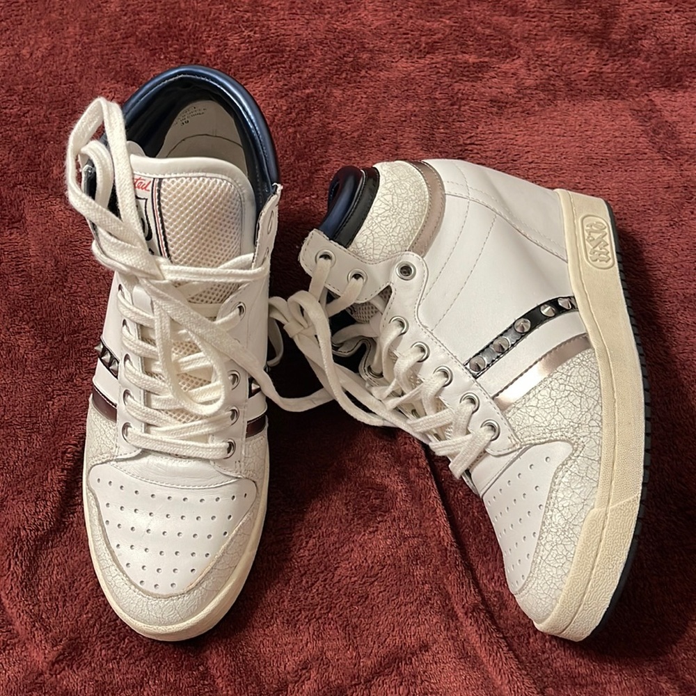 Ash High-Top Prince Studded Wedge Sneakers